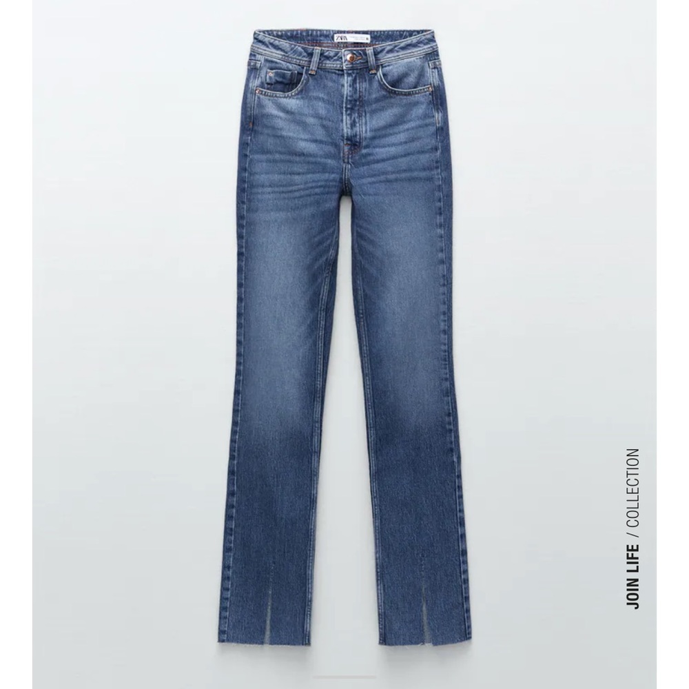 Zara high waisted jeans with front slit